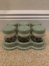 Magic Bullet Baby Bullet 3" Date Dial Cups w/Lids  Tray Lot of 6 Cups