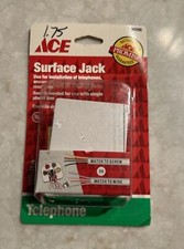 Surface Mount Phone Jack 4 Wire White 36206 Telephone NEW SEALED FAST SHIPPING