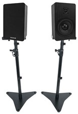 Pair Rockville RockShelf 54B 5.25" Home Bookshelf Speakers Adjustable Stands