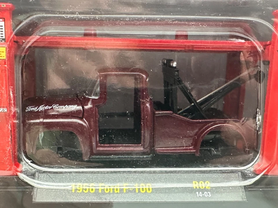 M2 Model Kit 1956 Ford F100 Wrecker Tow Truck, Maroon, R02, 1:64, NIB - Image 2 of 4