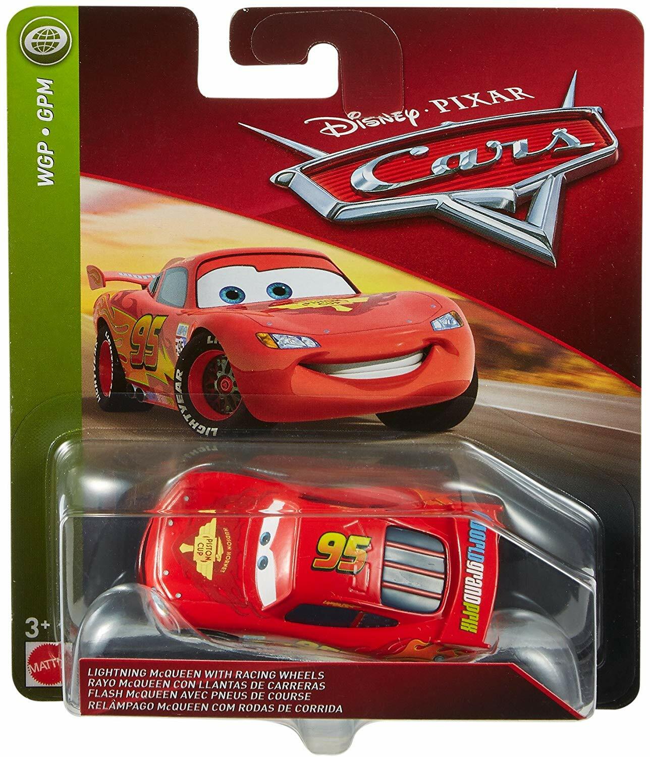 Disney Pixar Cars Die-cast LIGHTNING MCQUEEN WITH RACING WHEELS FLM20 *NEW*