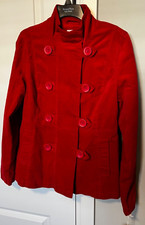 Nwt Red Soft Cord Peacoat Xl Mossimo Jacket Lined Prep Coat L/xl Target New Fab