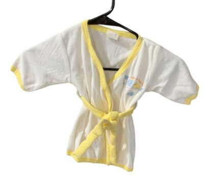 Baby Boom One Size Fits Most Baby Infant Terry Cloth bath Robe Yellow White