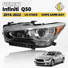 For 2014-2022 Infiniti Q50 LED Headlight Assembly Left Driver Side W/O AFS
