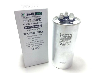 Electrical Equipment Supplies Business Industrial Dual Rated Tradepro Run Capacitor Round Tp Cap 80 10 440r Vac