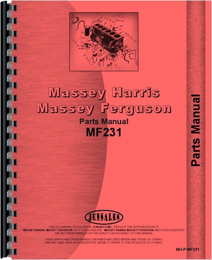 Massey Ferguson 231 Tractor Parts Manual Catalog Diesel | eBay