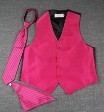 3 Piece Tuxedo Formal Wear Vest Neck Tie Pocket Square Jean Yaes Size Medium