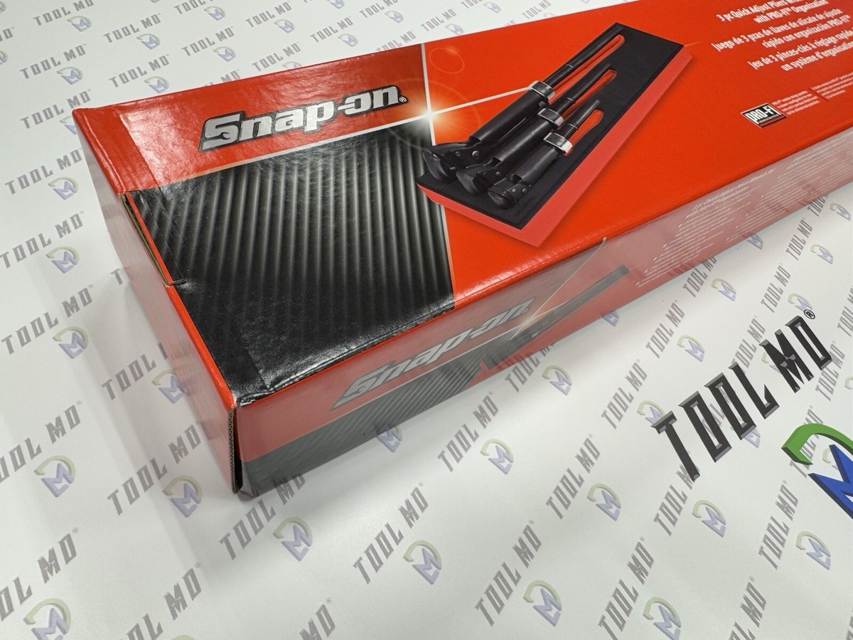 Snap-on Tools SPAIN NEW RED 3-Piece Quick Adjust Plier Wrench Foam