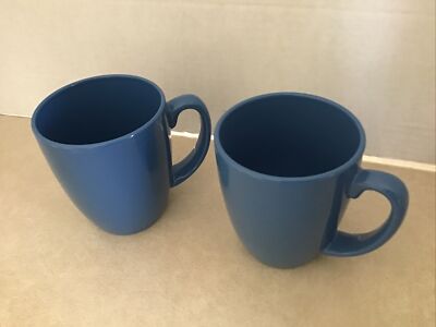 Corelle Stoneware Mugs Coffee Cups (Set of 2) Medium Blue