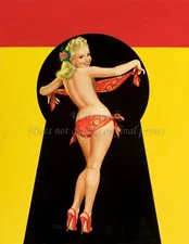 PETER DRIBEN Pin-Up Poster or Canvas Print "Keyhole Pin-Up with Bandana" #08