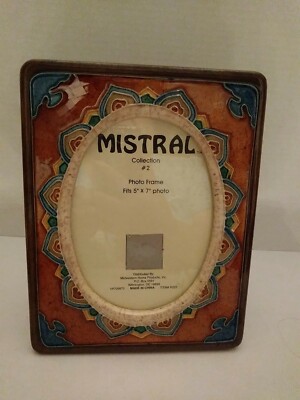 Photo Frame Southwestern Or Morrocan 7.25''×9'' Fits 5''×7'' Oval Opening Mistral