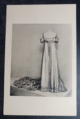 vtg postcard Silk dress sequins velvet court train French Consulate Meriden