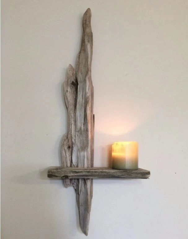 Handcrafted Driftwood Wall Sconce Real Driftwood from the