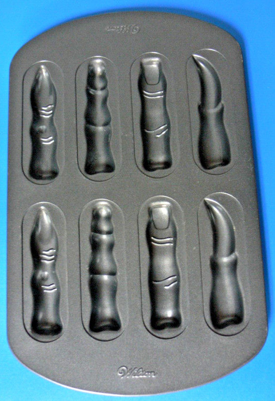 Gently Used WILTON Monster & Witch Finger Cookie Candy Baking Pan Mold 8 Cavity