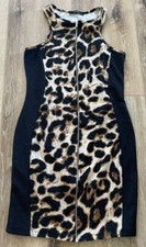 leopard and black  A-line  dress with zipper in the front  size small