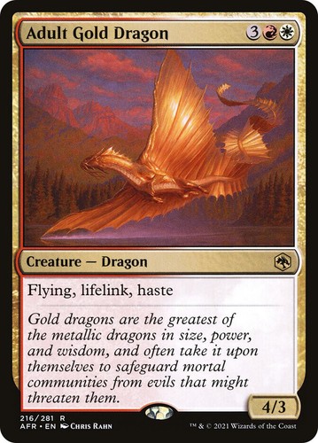 MTG Adult Gold Dragon - Adventures in the Forgotten Realms #216