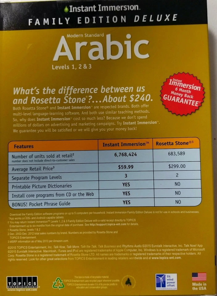 Learn Arabic Instant Immersion Family Edition Language  Levels 1-2&3 PC & Mac  - Image 2 of 4