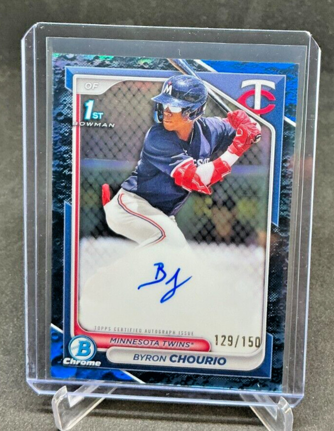 2024 Bowman Chrome BYRON CHOURIO 1st RC Blue Lunar AUTO 129/150 Twins