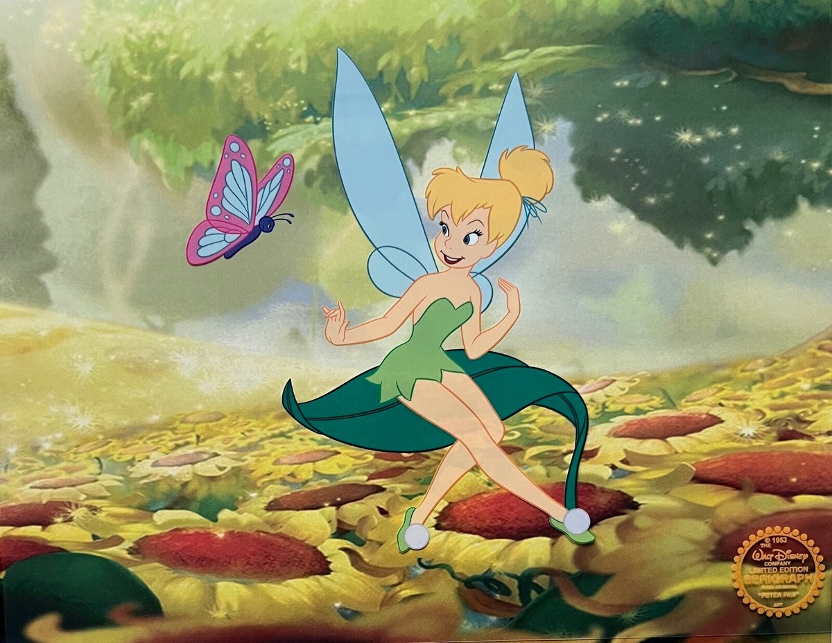 ディズニーピーターパンANIMATED Tinker Bell 1953　レア物 Vintage Disney 1953 Peter Pans Tinkerbell Framed Print of a