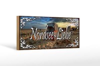 Holzschild Spruch 27X10 Cm Nordsee - Liebe Holz Deko Schild Wooden Sign