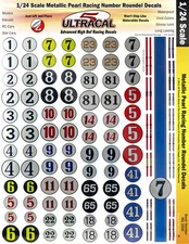 MG 3406 - 1/24 High Def UltraCal Decals Metallic Pearl Number Roundels