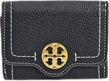 Tory Burch 146501 Felix Black Brow With Goldtone Hardware Tri-fold Wallet TB-055