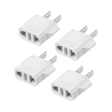 4 Pack European to US Plug Adapter, 220V to 110V Adapter Plug Converter, Trav...