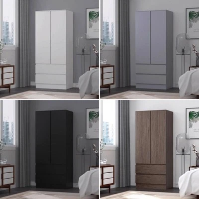 FWSTYLE 2 Door 2 Drawer Wardrobe Combination Scandinavian Bedroom Storage - Matt