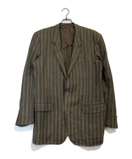 ISSEY MIYAKE MEN/ Linen Stripe Tailored Jacket Gray Size: M