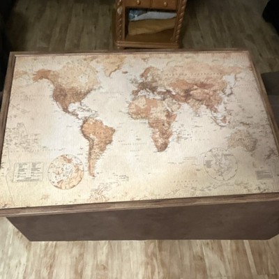 HarperCollins Publishers Framed World Map Print Antique Style Wall Art