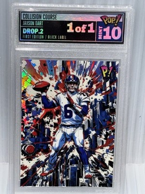 Jaxson Dart Black Label 1 Of 1 Gem Mint 10 NY Giants QB Color Match Rare 1/1