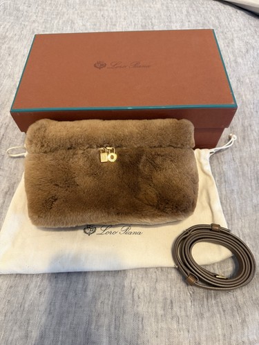 Loro Piana L19 Mink Fur Bag With Crossbody Strap EUC
