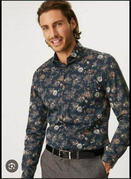Men White Stuff Shirt Black Cotton 38 / M / 46