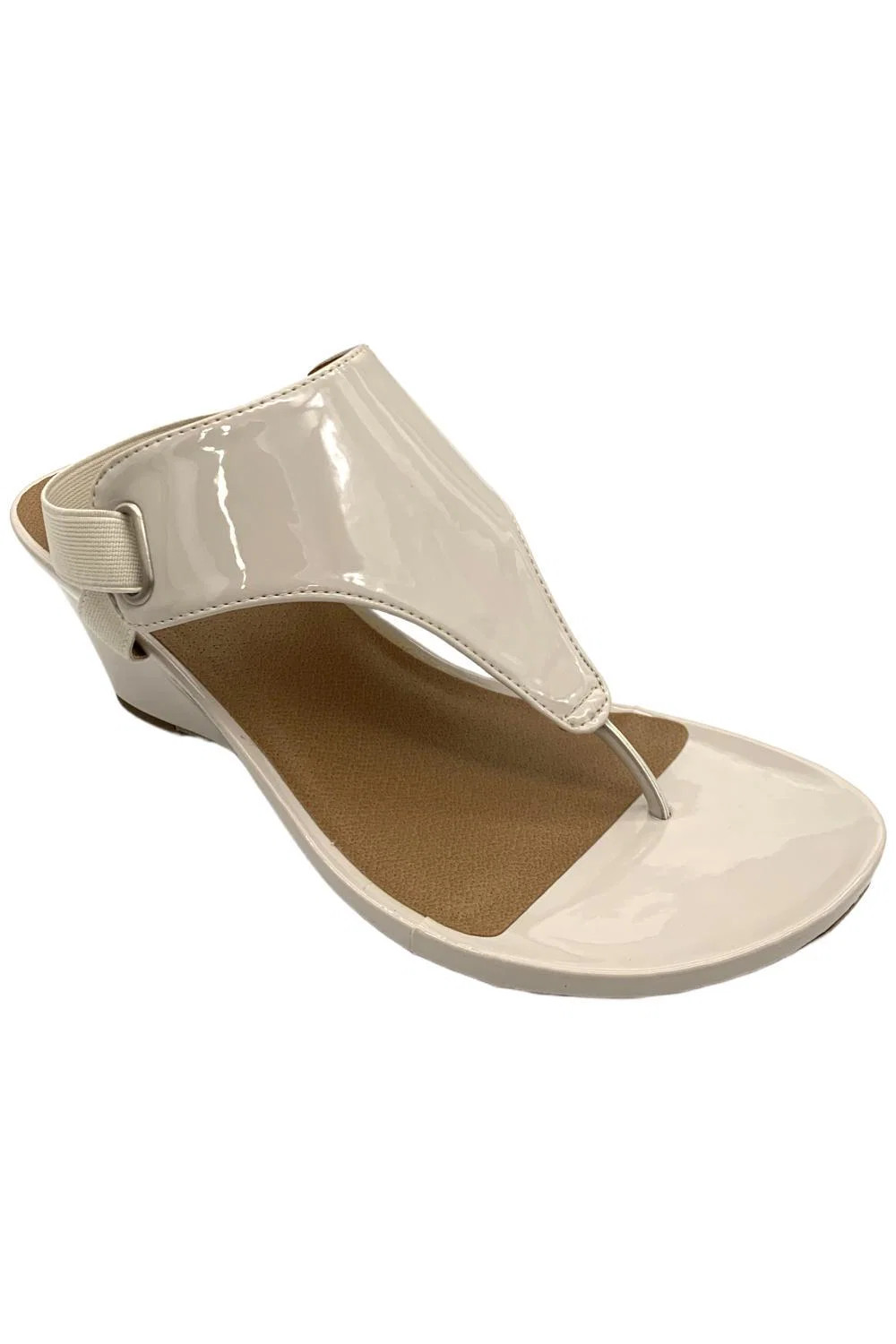 White Mountain Womens All Dres Wedge Sandal EggshellPatent 6790₽