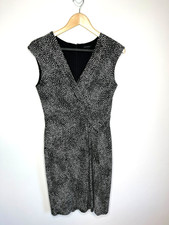 Ann Taylor Dress Size 8 Cap Sleeve V- Neck/Back Floral Ruching Stretch Lined