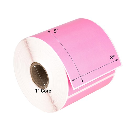 HAUSSCHILDER 3"x5" Direkte Thermische ROSA Etiketten, 1" Kern - 12 Rollen - Bild 5 von 8