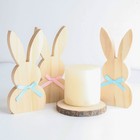 3pcs Unfinished Bunny Ornaments Easter Bunny Decor Unfinished Ornaments