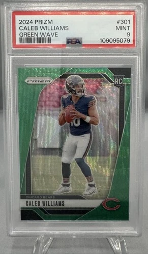 2024 PANINI PRIZM CALEB WILLIAMS #301 GREEN WAVE PSA 9