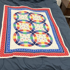 Handmade Crib Quilt Multicolor for Unisex Baby