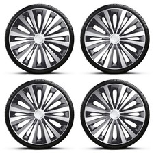 15 Inch Wheel Trims Wheel Cover Hub Caps Black & Silver Multi Set Of 4
