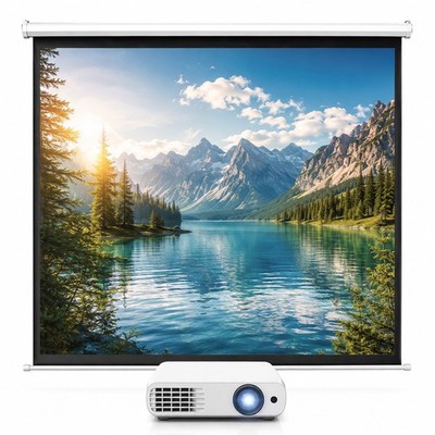 110'' Projektionsleinwand 203CM Beamerleinwand Rolloleinwand Beamer Heimkino 1:1