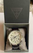 GUESS Herren Chronograph Quarz Uhr Lederarmba...