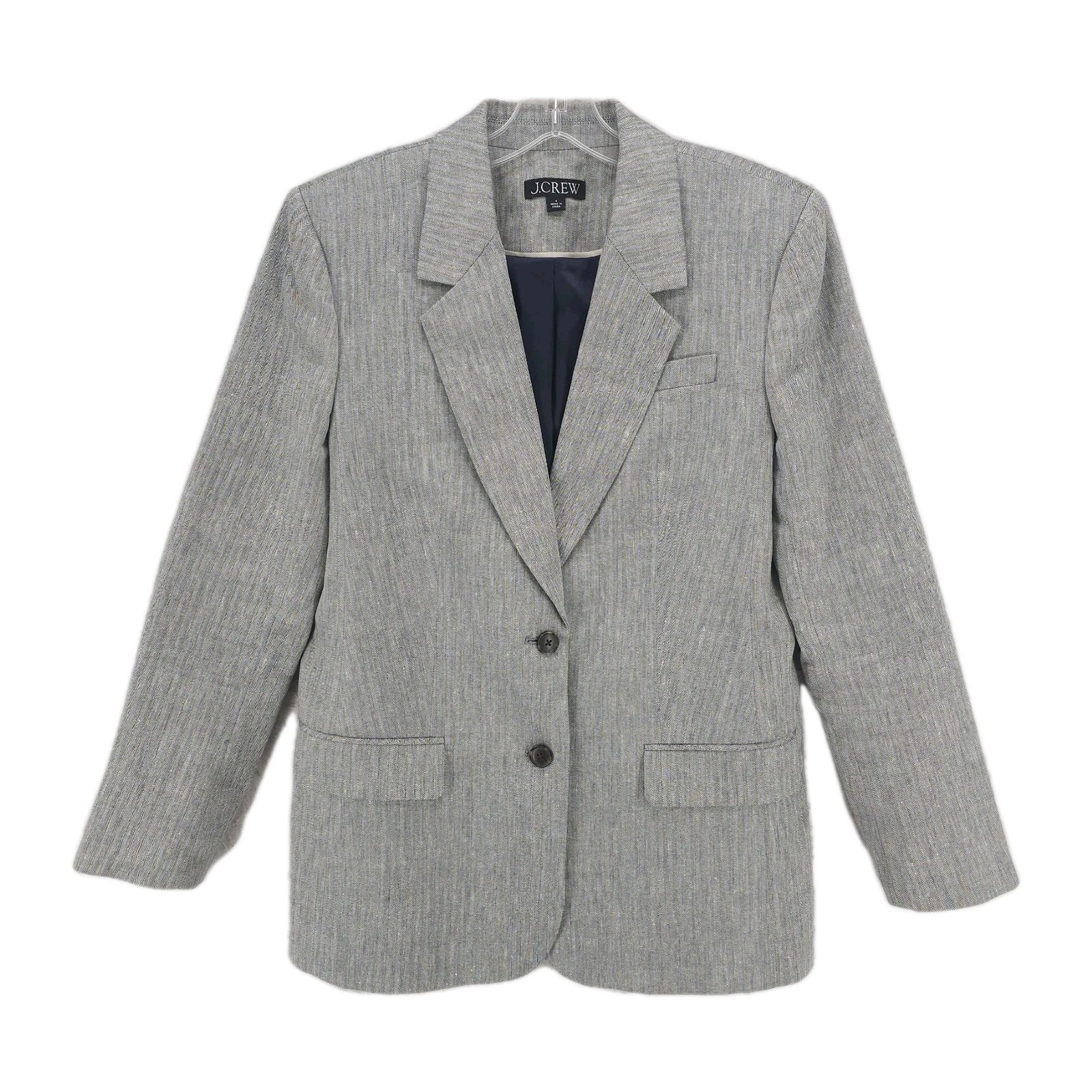 J. CREW Classic Two Button Blazer Herringbone Lin… - image 1