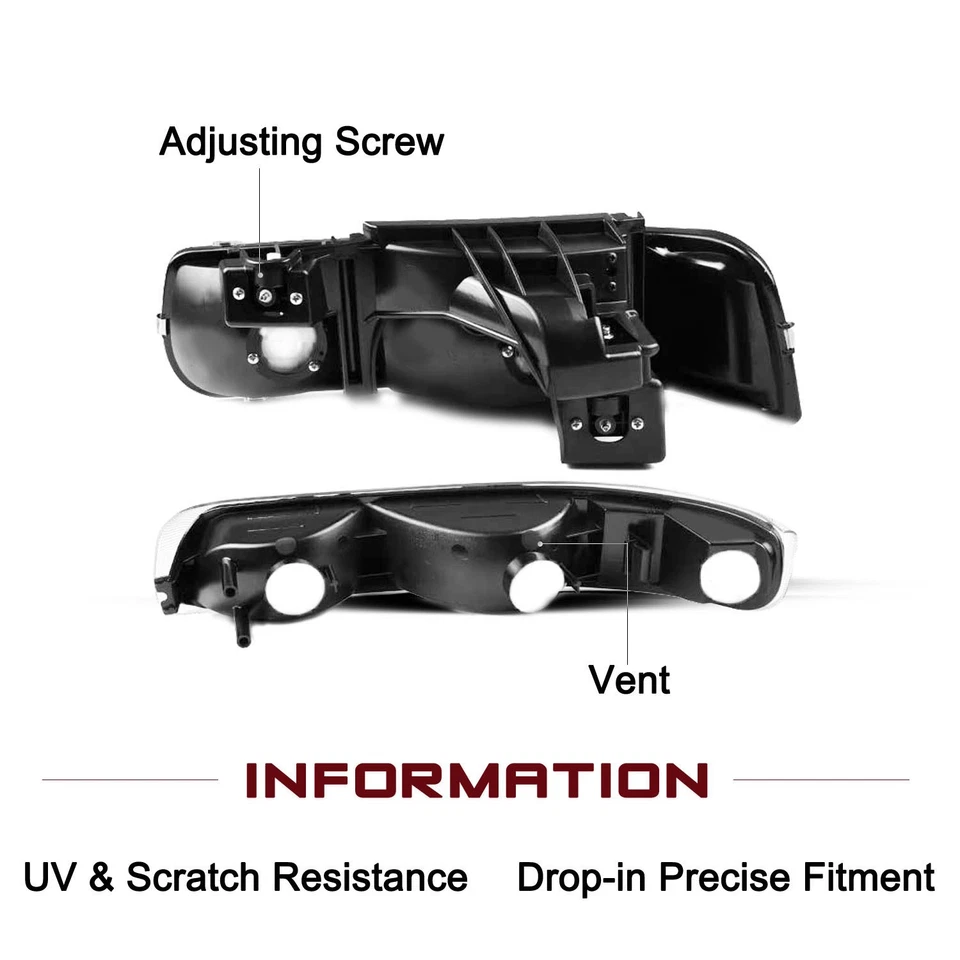 Faróis e lâmpadas de para-choque Suburban Tahoe para 1999-2002 Chevy Silverado 2000-2006 - Imagem 3 de 4