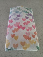 Pottery Barn Kids Multicolor Rainbow Hearts Organic Cotton Full Size Flat Sheet
