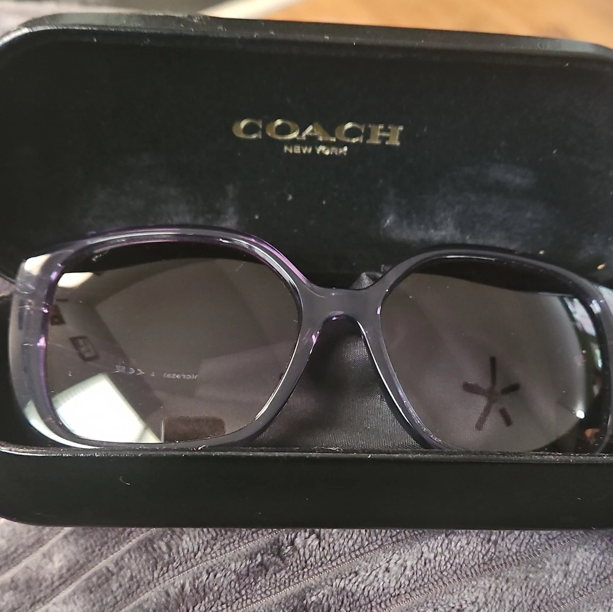 Coach S2003 Plum Ombre Oversized Sunglasses Y2K Logo Glam Shades Dax Gold Cat-Eye Sunglasses with Black Lenses main image 4