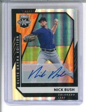 NICK BUSH RC AUTO - 2021 Panini Elite Extra Edition #166 Rookie MLB Rockies