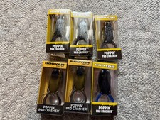 LOT OF 6 BOOYAH POPPIN PAD CRASHER STANDARD HOLLOW BODY FROG CRICKET BLACK #89