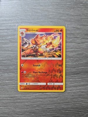 Pokemon Simisear Card Burning Shadows Reverse Holo Rare 23/147 2017