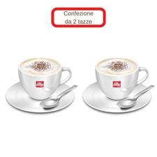 Illy set 2 tazze da cappuccino o latte macchiato con piattini